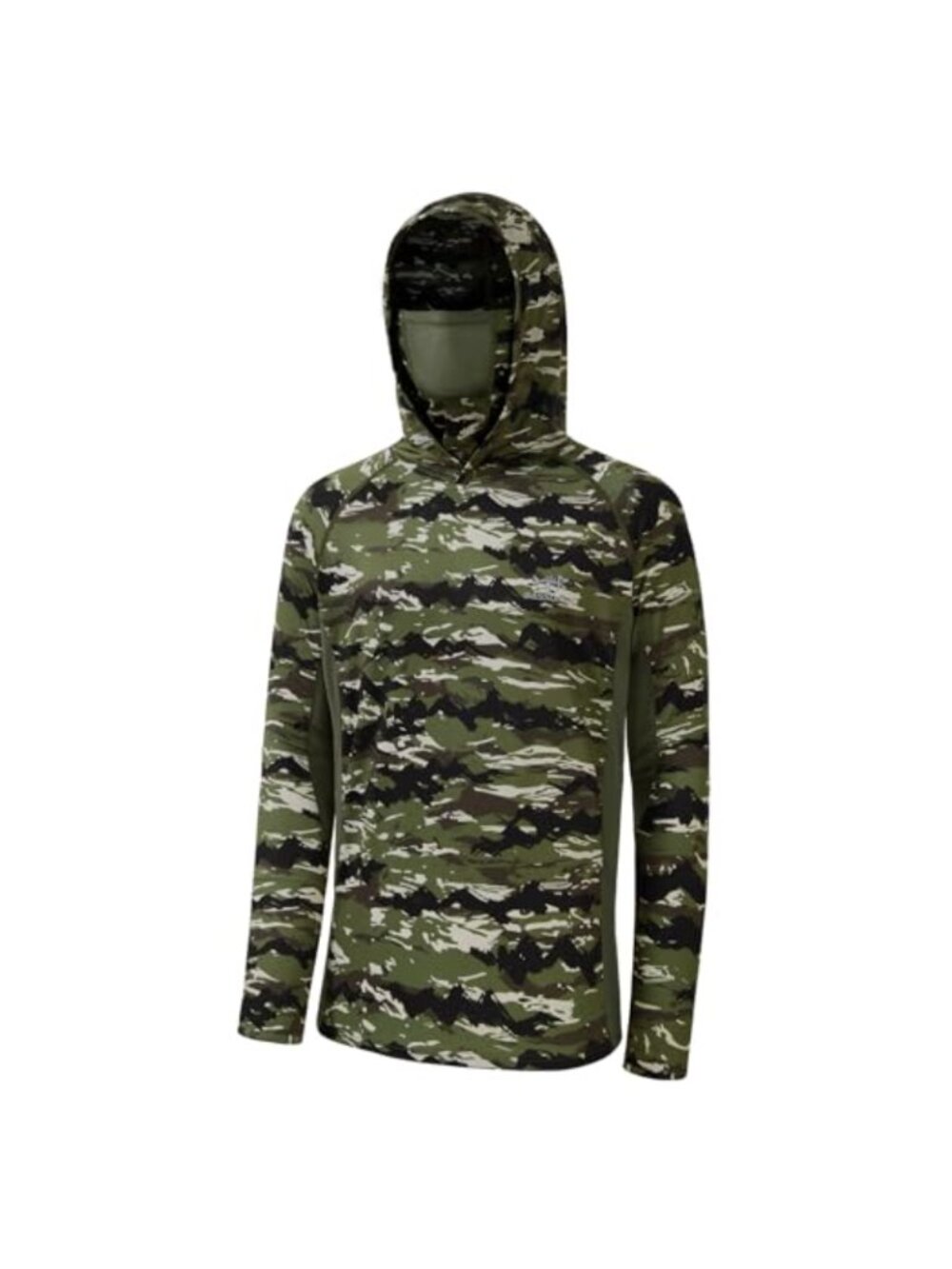 Men's UPF 50+ Long Sleeve Camo Hunting Hoodie with Mask